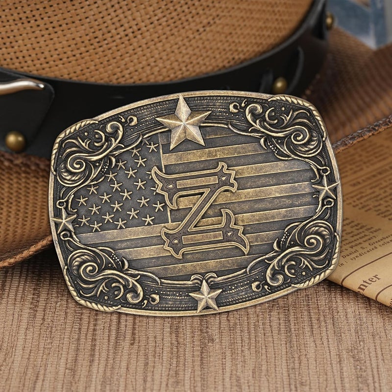 Flipslo Store Western Belt Buckle for Men Women Initial Letter A to Z Cowboy Belt Buckle Texas Buckle hebillas vaqueras para hombre - Image 3